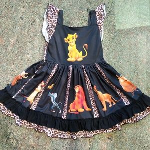 Lion King Cheetah Print Black Twirly Dress